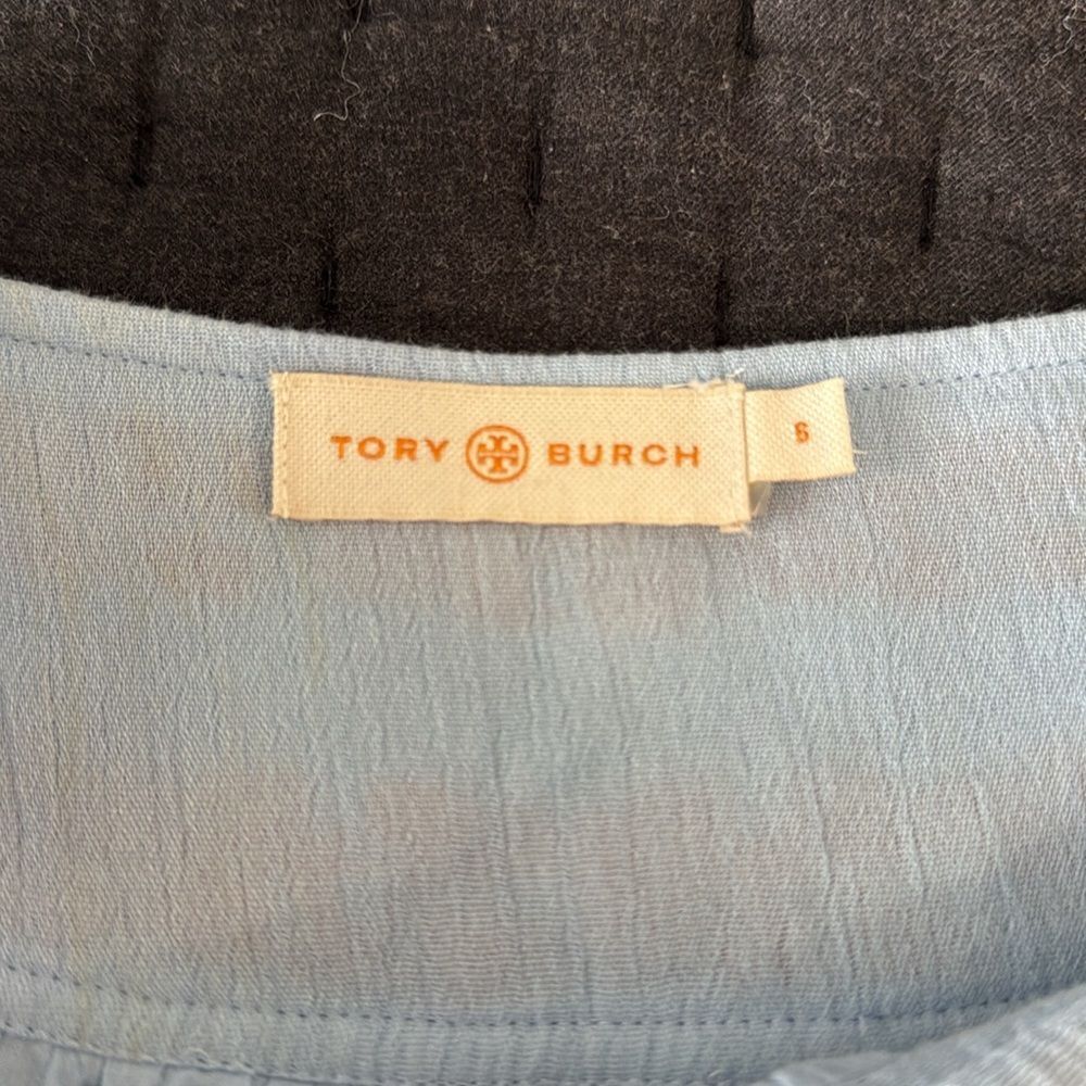 Tory Burch Embroidered Skirt Blue Orange Boho Lined Size 8 - Picture 5 of 8